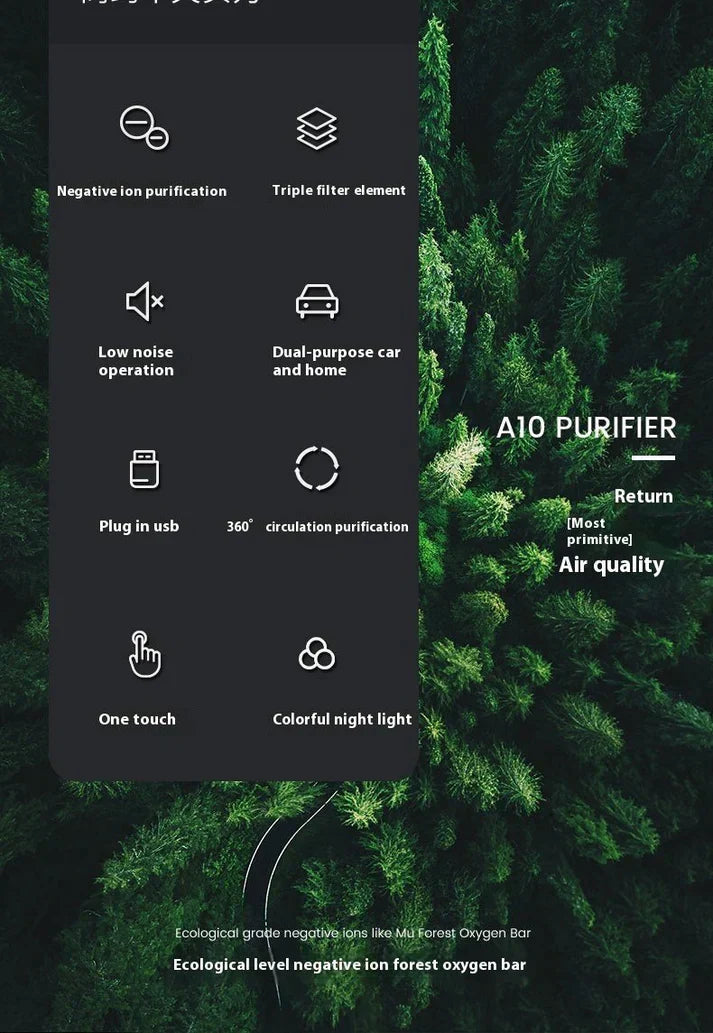 New Car Air Purifier Home Office Horse Running Light Except Flue Dust Purifier ( UAE Delivery Time: 1-3 Days )